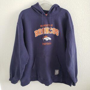 NFL Reebok Gridiron Property of Broncos Hoodie Sweatshirt Mens XXL Embroidered